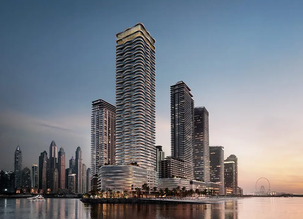Emaar Beachfront island living with modern towers and Arabian Gulf surroundings